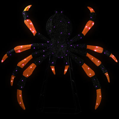 4.5' Lighted Black and Orange Spider Halloween Decoration with Purple LED Lights