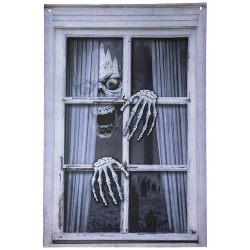 46" Scary Skeleton Fake Window Halloween Decoration