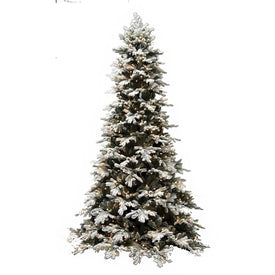 14' Pre-Lit Downswept Snow Drift Artificial Christmas Tree with 2400 Clear Staylit Lights