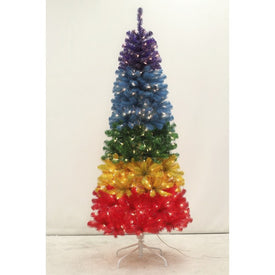 4' Pre-Lit Rainbow Artificial Christmas Tree with 150 Clear Staylit Lights