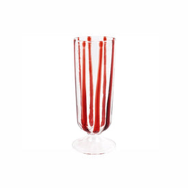Nuovo Stripe Red Champagne Glass