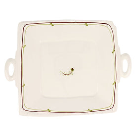 Lastra Fiori Di Bosco Handled Square Platter
