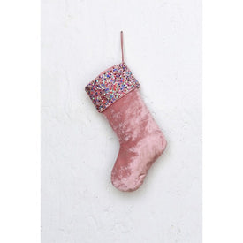 Colorblocked Stocking with Glitter Cuff