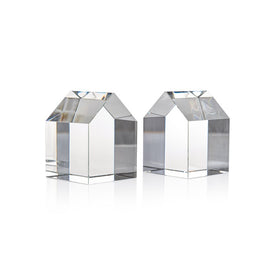Carmac House Crystal Glass Decor Bookends Set of 2