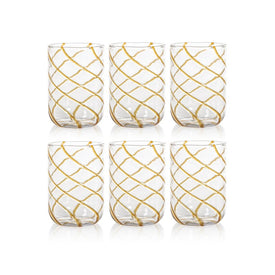 Maltia Swirl Design Glass Tumblers Set of 6