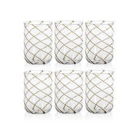 Maltia Swirl Design Glass Tumblers Set of 6