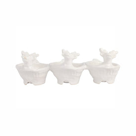 Pietra Natale Figural Deer Three-part Server