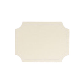 Tessuti Ivory Rectangular Placemats with White Stitching Set of 4