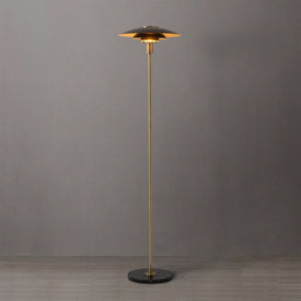 Floor Lamp Rancho Mirage 1 Lamp Matte Black/Weathered Brass Metal Steel