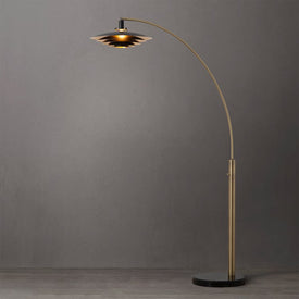 Floor Lamp Rancho Mirage Arc 1 Lamp Matte Black Tiered Steel