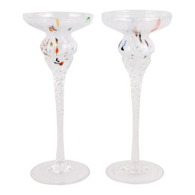 Candle Holder Chiara Tall 9.25 Inch White Glass