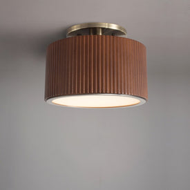 Ceiling Light Tambo Peter Morelli Semi-Flushmount 1 Lamp Dark Walnut/Weathered Brass Acrylic Diffuser