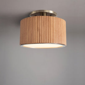 Ceiling Light Tambo Peter Morelli Semi-Flushmount 1 Lamp Natural Ash/Weathered Brass Acrylic Diffuser