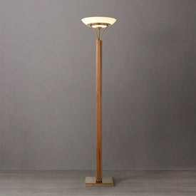 Floor Lamp Tambo Peter Morelli Torchiere 1 Lamp Natural Ash/Weathered Brass Opal Wood/Steel