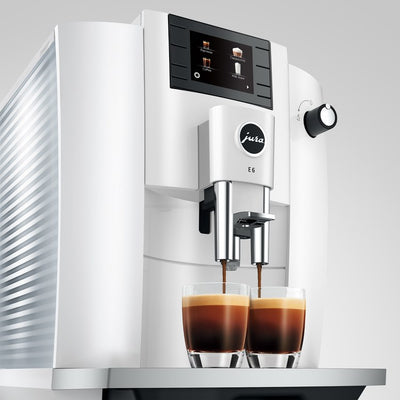 Coffee Maker E6 Specialty with Grinder Piano White 64 Ounce ABS/Stainless Steel