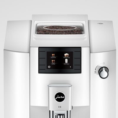 Coffee Maker E6 Specialty with Grinder Piano White 64 Ounce ABS/Stainless Steel