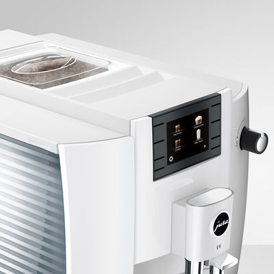 Coffee Maker E6 Specialty with Grinder Piano White 64 Ounce ABS/Stainless Steel
