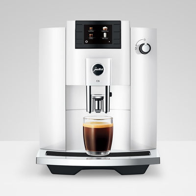 Coffee Maker E6 Specialty with Grinder Piano White 64 Ounce ABS/Stainless Steel