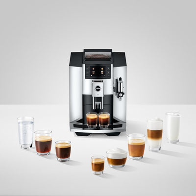 Coffee Maker E8 Specialty with Grinder Chrome 64 Ounce ABS/Stainless Steel