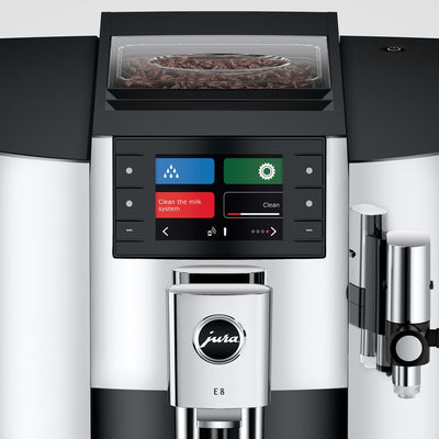 Coffee Maker E8 Specialty with Grinder Chrome 64 Ounce ABS/Stainless Steel