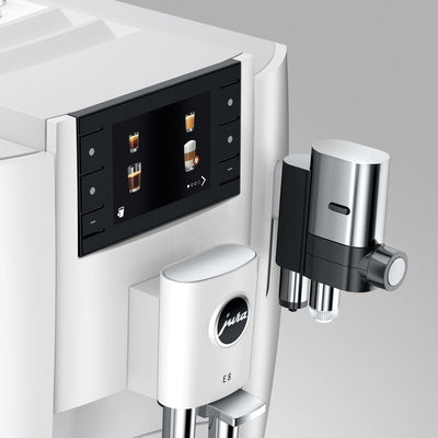 Coffee Maker E8 Specialty with Grinder Piano White 64 Ounce ABS/Stainless Steel