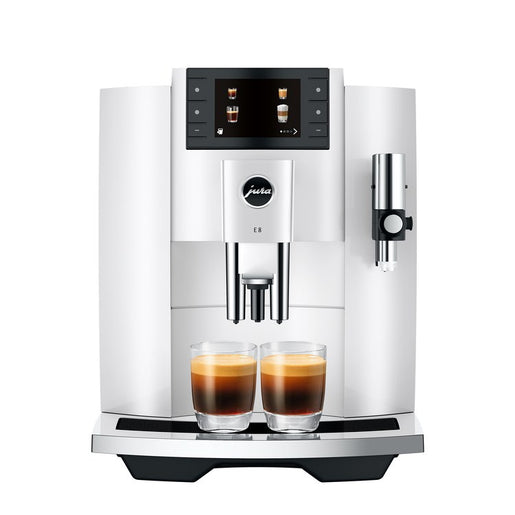 Coffee Maker E8 Specialty with Grinder Piano White 64 Ounce ABS/Stainless Steel