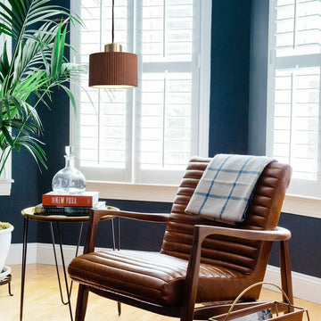 Pendant Tambo 1 Lamp Dark Walnut/Weathered Brass Hand Laid