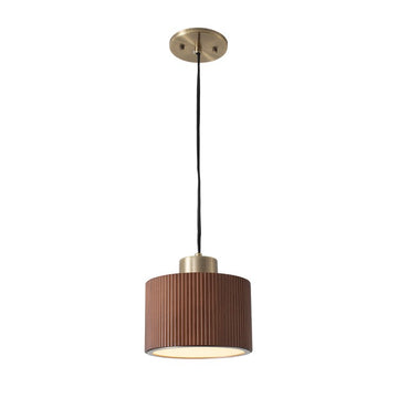 Pendant Tambo 1 Lamp Dark Walnut/Weathered Brass Hand Laid