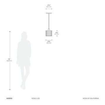 Pendant Tambo 1 Lamp Dark Walnut/Weathered Brass Hand Laid