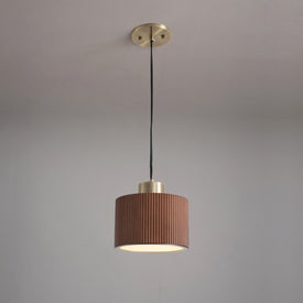 Pendant Tambo 1 Lamp Dark Walnut/Weathered Brass Hand Laid