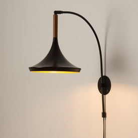Sconce Lodi Peter Morelli 1 Lamp Matte Black/Walnut