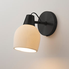 Sconce Petaluma Alex Brokamp 1 Lamp Matte Black/Bone Bone Porcelain
