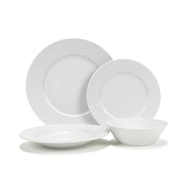 Dinnerware Set Wave 16PC Off White Porcelain
