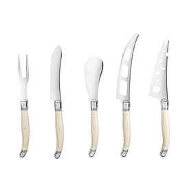 Knife Set 5PC Ivory Acrylic/Stainless Steel