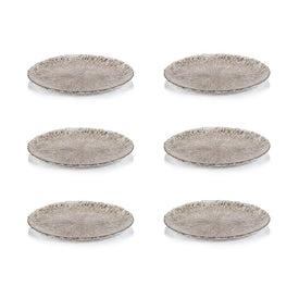 Platter Set Chiara Fusion 6PC 11 Inch Golden Silver Glass