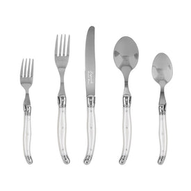 Flatware Set Connoisseur Laguiole Service for 4 20PC Pearl White Acrylic/Stainless Steel