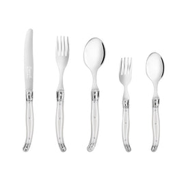 Flatware Set Connoisseur Laguiole Service for 4 20PC Pearl White Acrylic/Stainless Steel