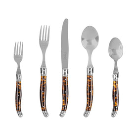 Flatware Set Connoisseur Laguiole Service for 4 20PC Tortoise Acrylic/Stainless Steel