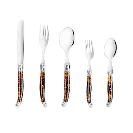 Flatware Set Connoisseur Laguiole Service for 4 20PC Tortoise Acrylic/Stainless Steel