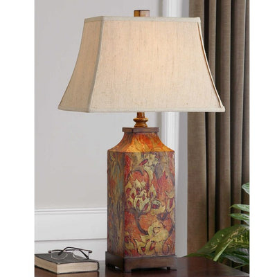Colorful Flowers Table Lamp by Grace Feyock - OPEN BOX