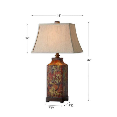 Colorful Flowers Table Lamp by Grace Feyock - OPEN BOX