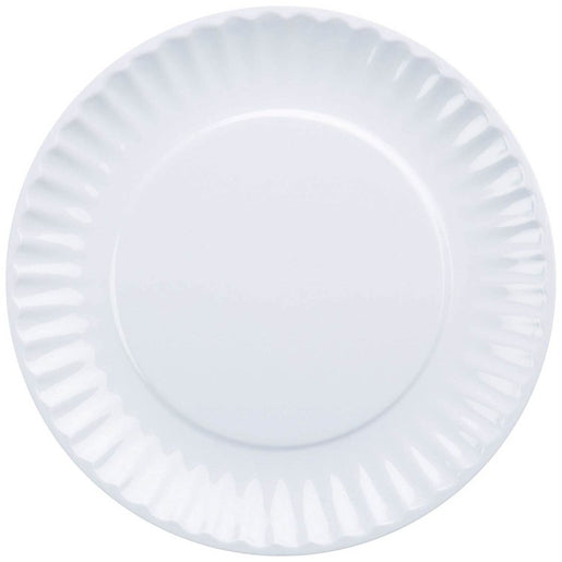 DII White Melamine Picnic Plates Set of 12 - OPEN BOX