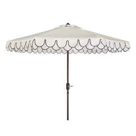 Elegant Valance 9 Ft Auto Tilt Umbrella - White/Black - OPEN BOX