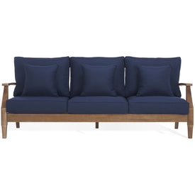 Martinique Three-Seat Wood Patio Sofa