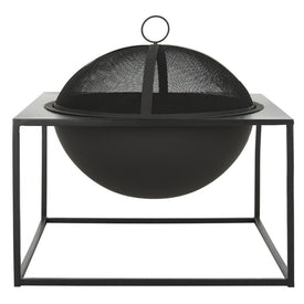 Leros Square Fire Pit with Screen
