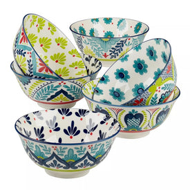 Bowl Set Talavera All Purpose Bowl Assorted 6PC 30 Ounce Multicolored