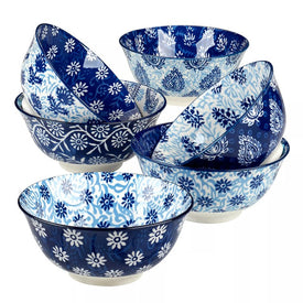 Bowl Set Carnival All Purpose Assorted 6PC 30 Ounce Multicolored