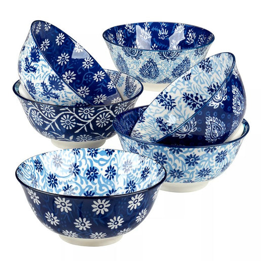 Bowl Set Carnival All Purpose Assorted 6PC 30 Ounce Multicolored