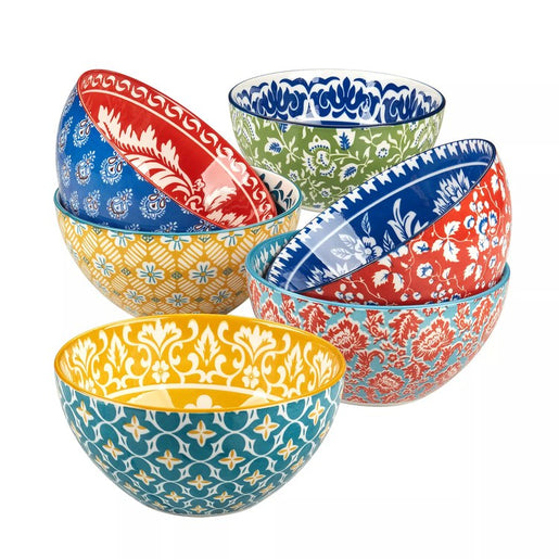 Bowl Set Panache All Purpose Assorted 6PC 30 Ounce Multicolored