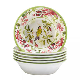Bowl Set Hummingbirds All Purpose 6PC 22 Ounce Multicolored